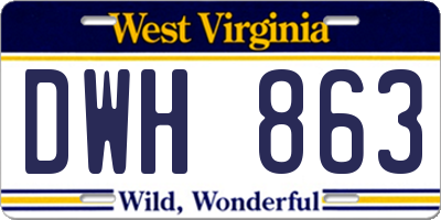 WV license plate DWH863