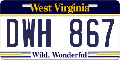 WV license plate DWH867