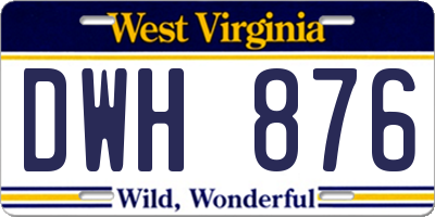 WV license plate DWH876