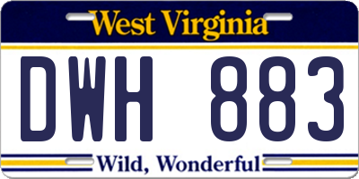 WV license plate DWH883