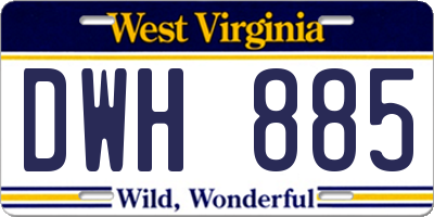 WV license plate DWH885