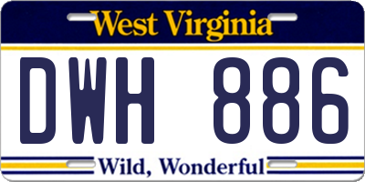 WV license plate DWH886