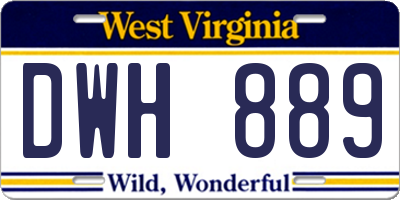 WV license plate DWH889