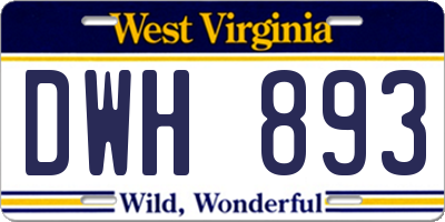 WV license plate DWH893