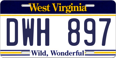 WV license plate DWH897