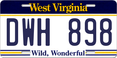 WV license plate DWH898