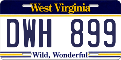 WV license plate DWH899