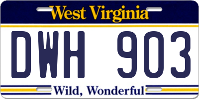 WV license plate DWH903