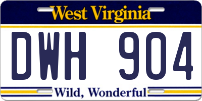 WV license plate DWH904