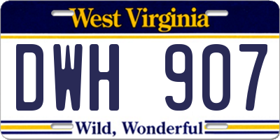 WV license plate DWH907