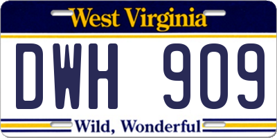 WV license plate DWH909