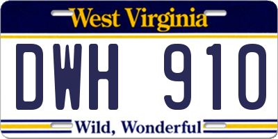 WV license plate DWH910