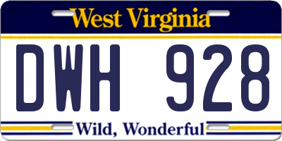 WV license plate DWH928