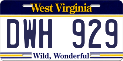 WV license plate DWH929
