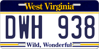 WV license plate DWH938