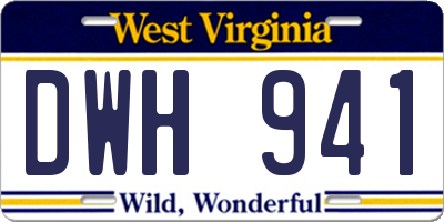 WV license plate DWH941