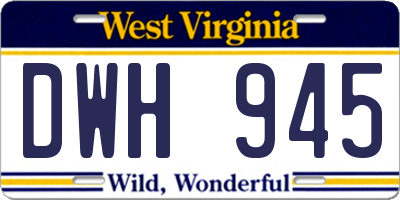 WV license plate DWH945