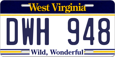 WV license plate DWH948