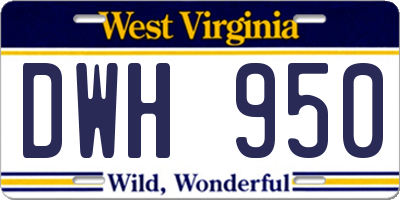 WV license plate DWH950