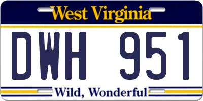 WV license plate DWH951