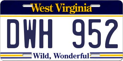 WV license plate DWH952