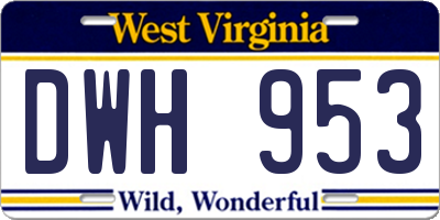 WV license plate DWH953