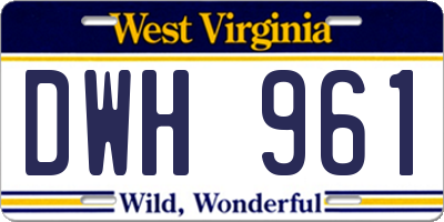 WV license plate DWH961