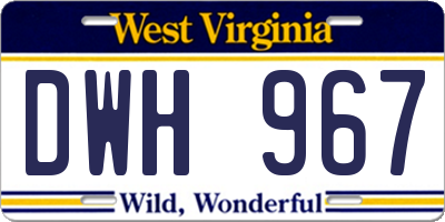 WV license plate DWH967