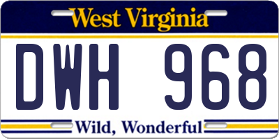 WV license plate DWH968