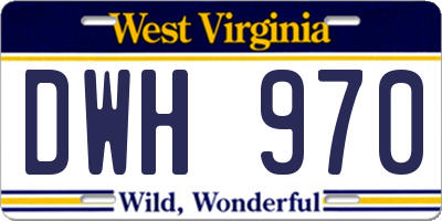 WV license plate DWH970