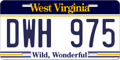 WV license plate DWH975