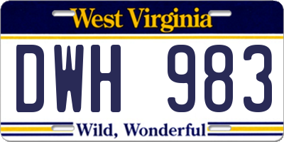 WV license plate DWH983