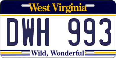 WV license plate DWH993