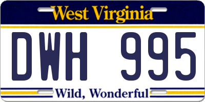 WV license plate DWH995