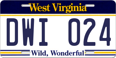 WV license plate DWI024