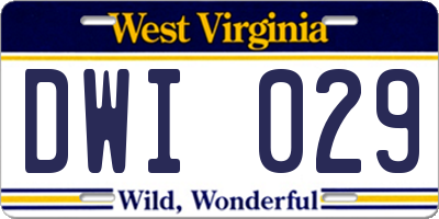 WV license plate DWI029