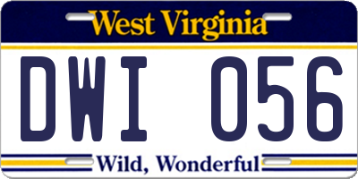 WV license plate DWI056