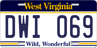 WV license plate DWI069