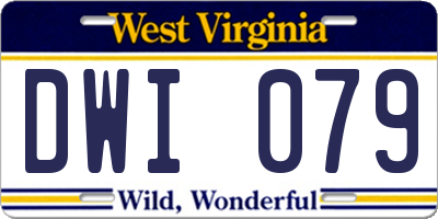 WV license plate DWI079