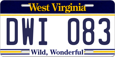 WV license plate DWI083