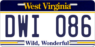 WV license plate DWI086