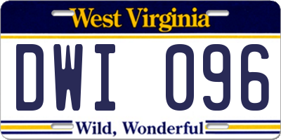 WV license plate DWI096