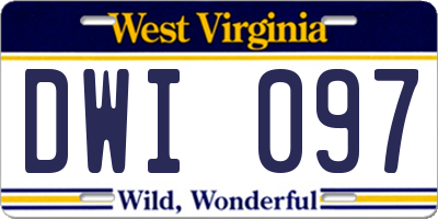 WV license plate DWI097