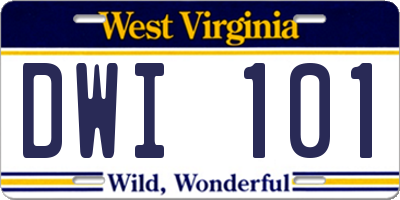 WV license plate DWI101