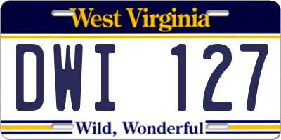 WV license plate DWI127