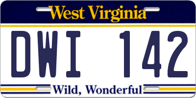 WV license plate DWI142