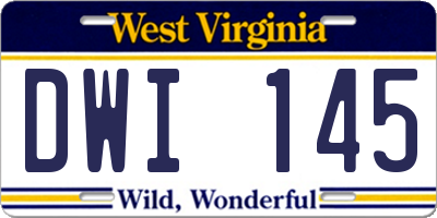 WV license plate DWI145