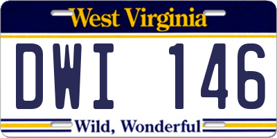 WV license plate DWI146