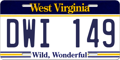 WV license plate DWI149