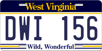 WV license plate DWI156